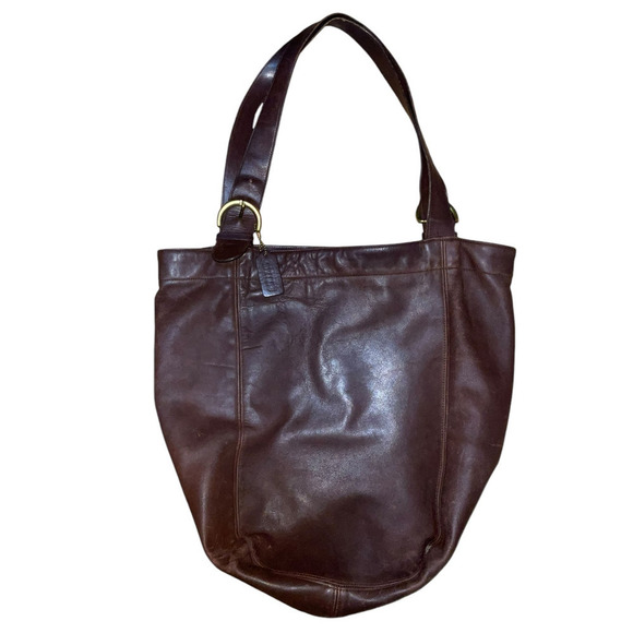 Vintage COACH Waverly XL Leather Tote Bag Brown Mahogany - Picture 15 of 15